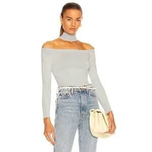 Jonathan Simkhai Lila Cut Out Off The Shoulder Top Women’s Size S Blue NWT